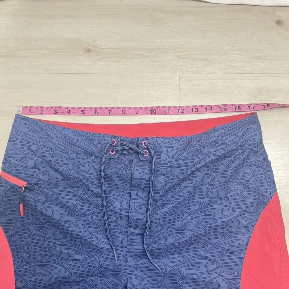 Vineyard Vines Men Size 33 Linear Tuna Pieced Swim Trunks Board Shorts Moonshine
